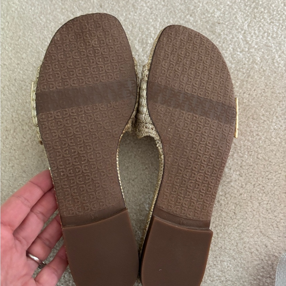 Sam Edelman Gold Textured Slide Sandals - Picture 3 of 4